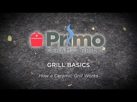 Primo Grills Ceramic Charcoal Grill Kamado With Lid and Thermometer 64x64cm