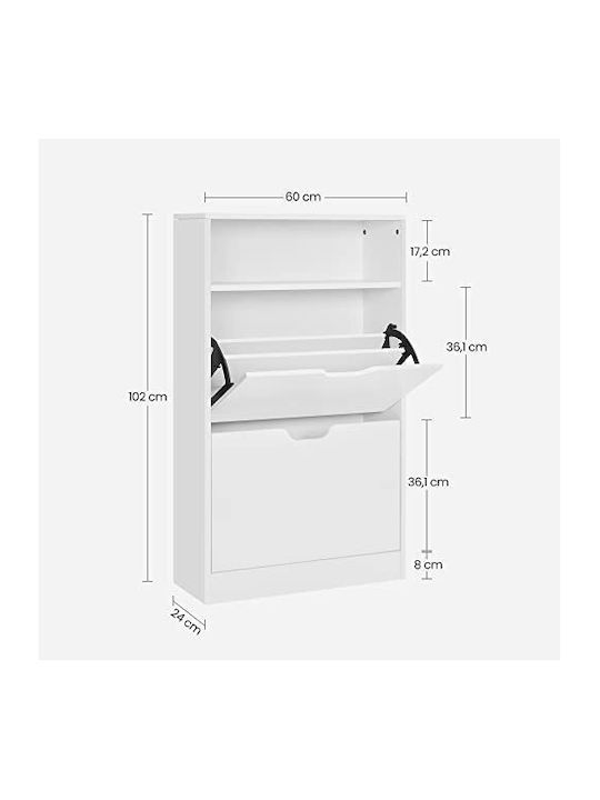 Holz Schuhschrank 60x24x102cm