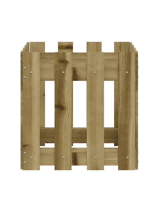 vidaXL Кутия за саксии Дърво Бежов 40x40x40см.