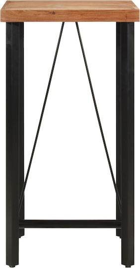 Square Table Bar from Solid Wood & Metal 55x55x107cm