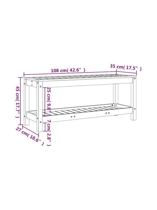 Masiv Bancă Exterior Lemnos 108x35x45cm