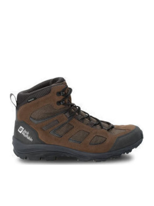 Jack Wolfskin Vojo 3 Ανδρικά Ορειβατικά Μποτάκια Αδιάβροχα Καφέ