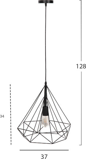 HomeMarkt Lustră Suspendată Negru 32x37x128cm. HomeMarkt Lustră Suspendată Negru 32x37x128cm.