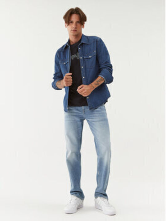 Carson Long-sleeved Denim Shirt Blue