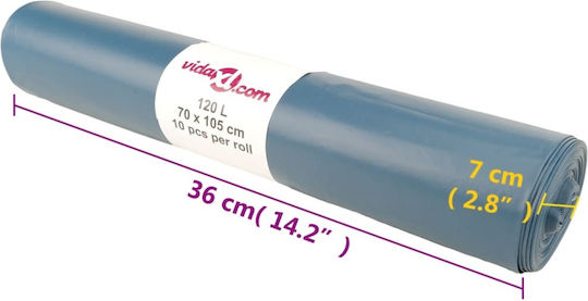 vidaXL Trash Bags for Rubble Capacity 120lt 70x105cm 100pcs Blue