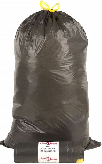vidaXL Trash Bags Capacity 60lt with Drawstring 50x81cm 250pcs Black