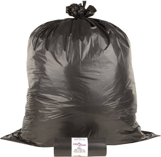 vidaXL Trash Bags Capacity 240lt 100x125cm 150pcs Black