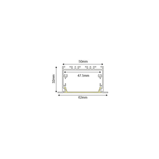 Aca LED Kommerzielle lineare Beleuchtung Leuchte Decke 41W Warmes Weiß 198cm