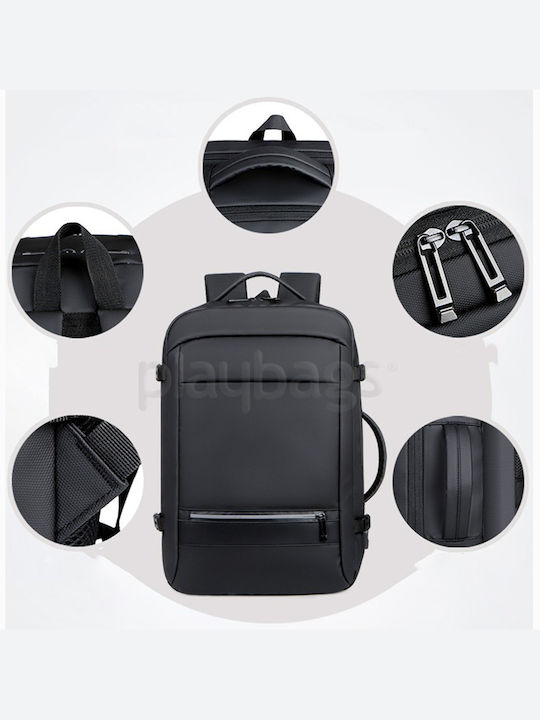 Playbags Collection Τσάντα Πλάτης 15.6" Μαύρη