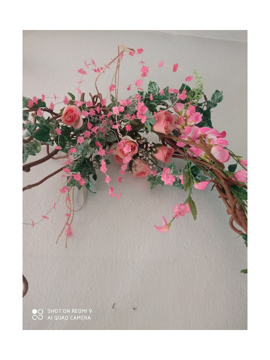 Wreath from Artificial Plants Pink 1pcs