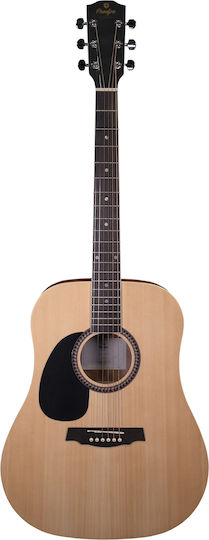 Prodipe Akustikgitarre Für Linkshänder Beigefarbene
