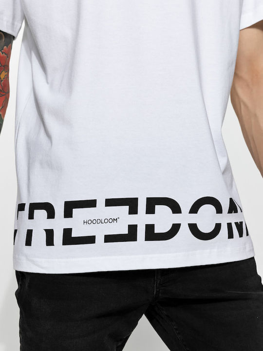 HoodLoom Freedom Ανδρικό T-shirt Κοντομάνικο Λευκό