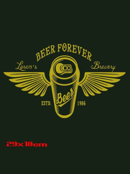 Takeposition Beer Forever Ανδρικό T-shirt Κοντομάνικο με Λαιμόκοψη Τύπου V Μαύρο