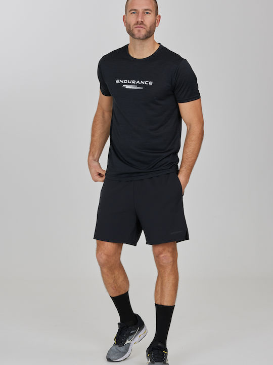 Endurance Men's Athletic T-shirt Short Sleeve Black.