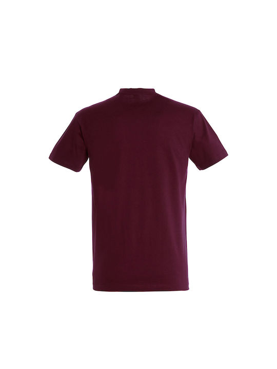 Herren T-Shirt Kurzarm Burgundy