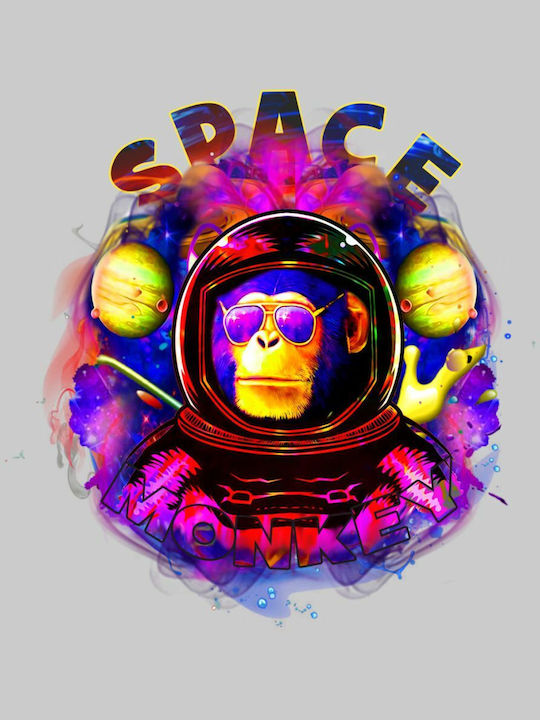 TKT Space Monkey T-shirt Bărbătesc cu Mânecă Scurtă Negru