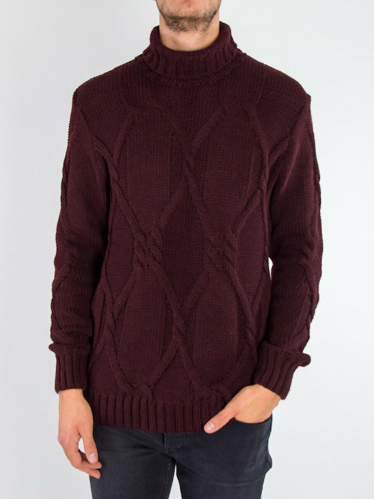 Limit 21 Men's Long Sleeve Sweater Turtleneck BORDO