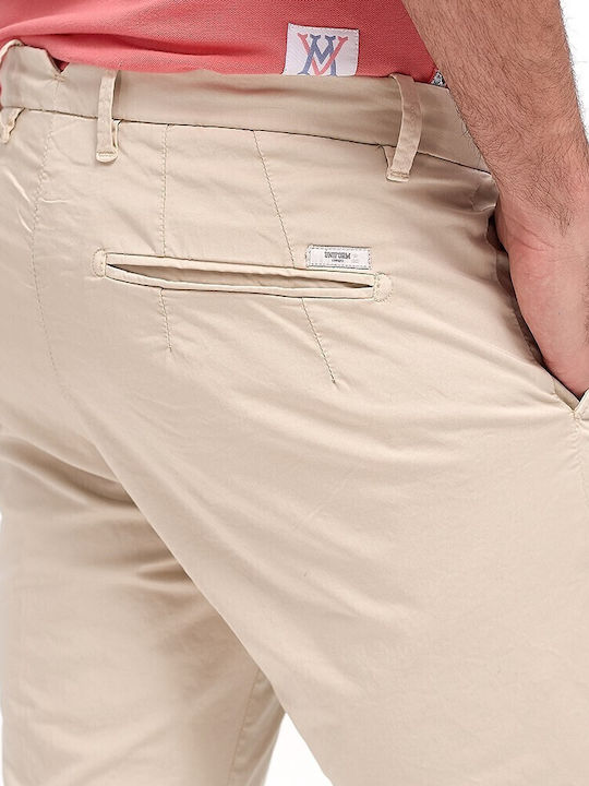 Charlie Pantaloni Chino Elastic cu Croială Slim Bej
