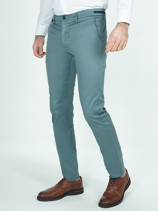 Herren Chinos Elastisch Slim Fit Hellblau