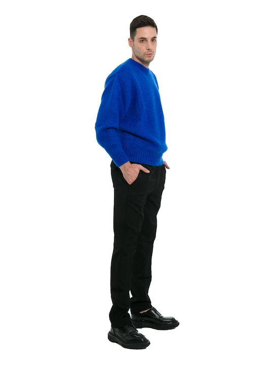 Pantaloni Barbatesti Elastici Cu Linie Dreapta Negru