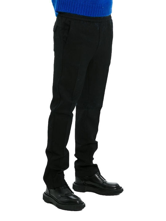 Pantaloni Barbatesti Elastici Cu Linie Dreapta Negru