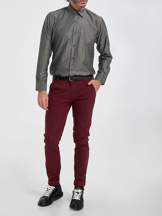 Trousers Chino Elastic in Slim Fit Bordeaux