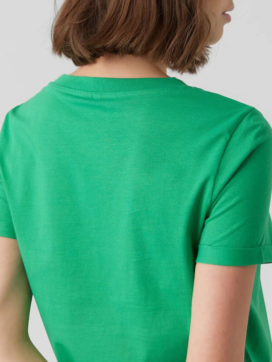 Vero Moda Γυναικεία Μπλούζα Κοντομάνικη Πράσινη