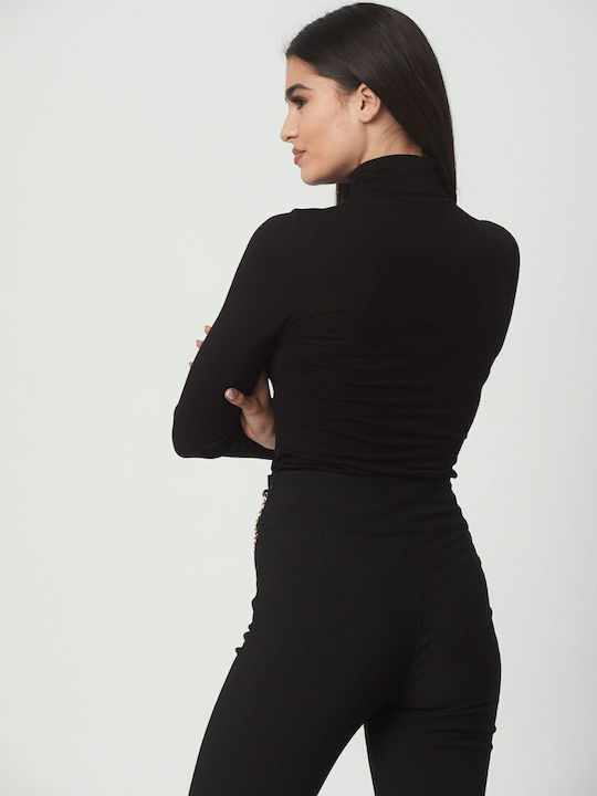 Women's Blouse Long Sleeve Turtleneck Black