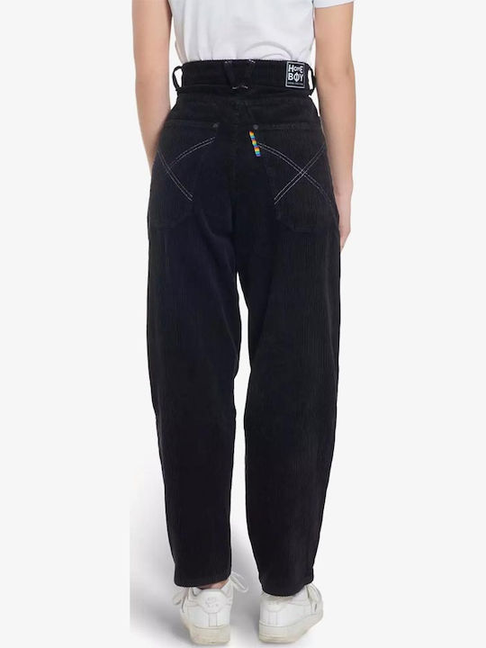 Дамско Текстил Панталон с Baggy Крoйка Black