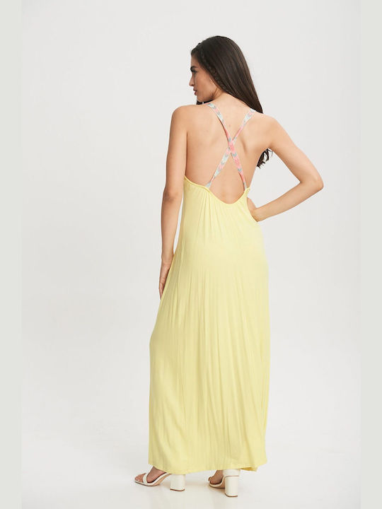 Lipsy London Summer Maxi Evening Dress Yellow