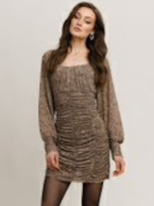 Mini Evening Dress Beige/Black