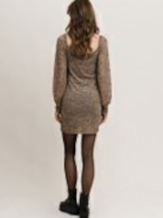 Mini Evening Dress Beige/Black