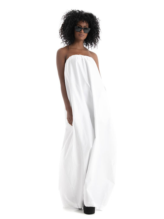 Collectiva Noir Summer Midi Dress WHITE CNA18WA23POP