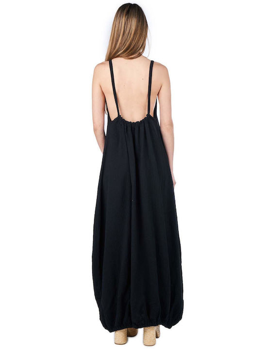 Crossley Woman Sommer Maxi Kleid Schwarz