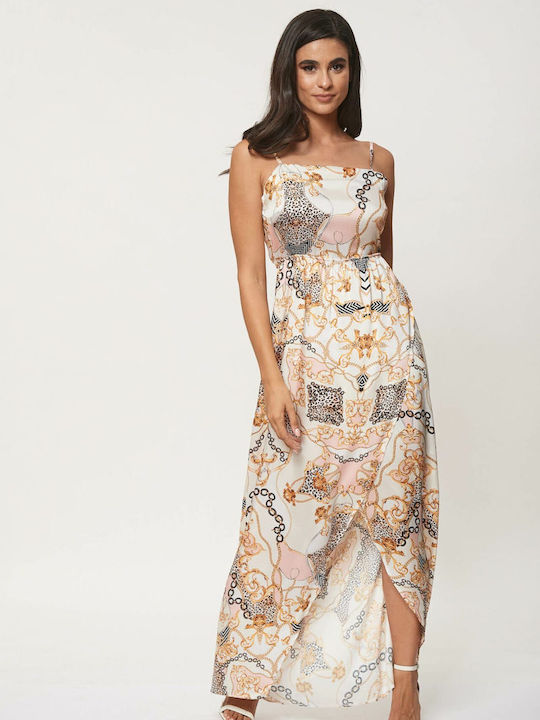 Ad'Oro Summer Maxi Evening Dress Satin with Slit