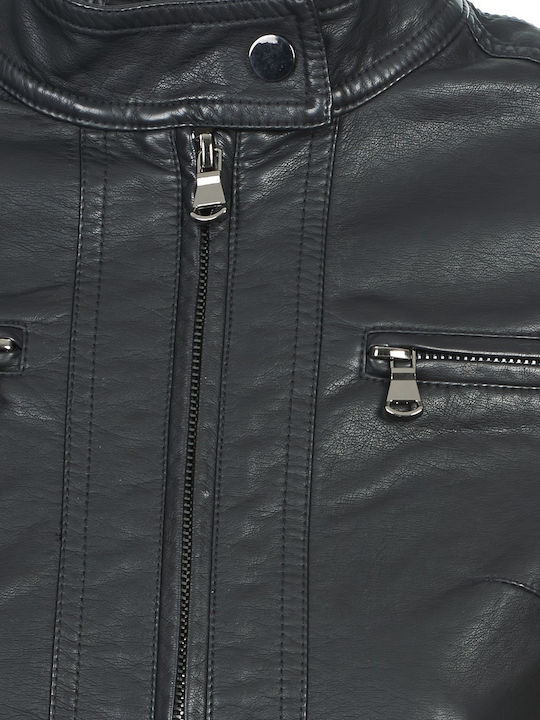 Puir Damen Biker Jacke Schwarz