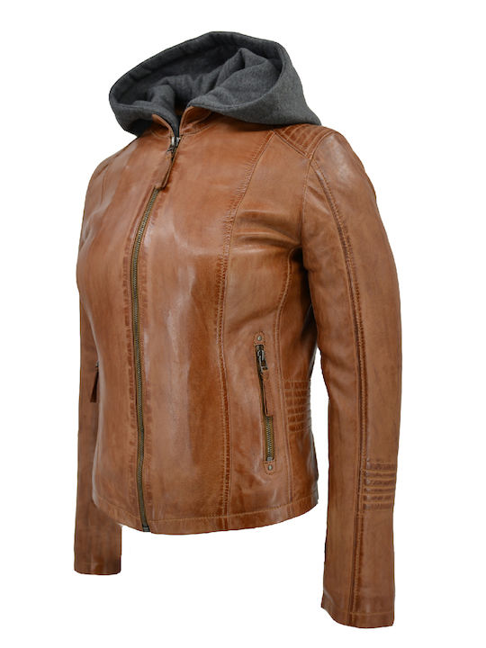 Damen Bikerjacke Coffee.