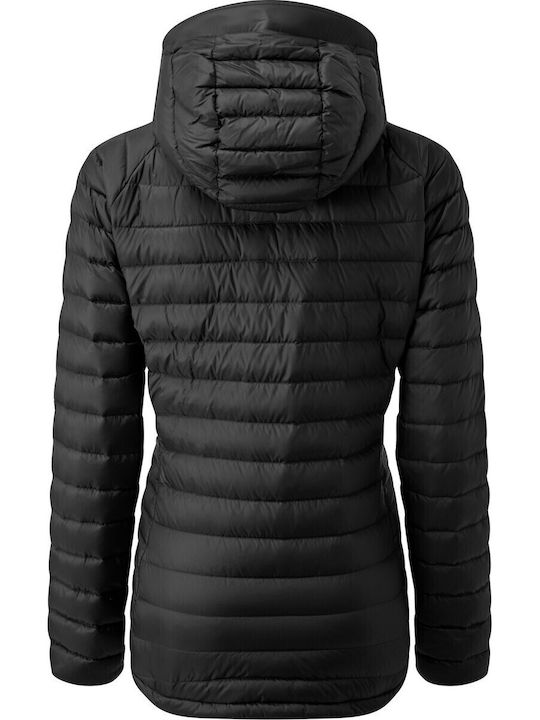 Microlight Alpine Women's Long Puffer Jacket Waterproof and Windproof for Winter Black
