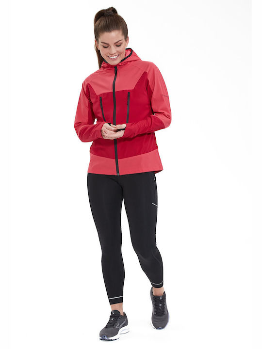 Endurance Women's Running Short Sports Jacket Waterproof and Windproof for Spring or Autumn with Hood Honeysuckle - 4158