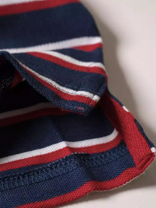 Kids' Polo Short Sleeve Navy Blue Stripped