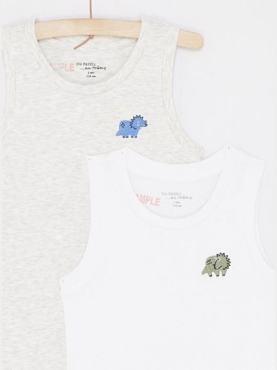 Dpam Kids Tank Tops Set White 2pcs