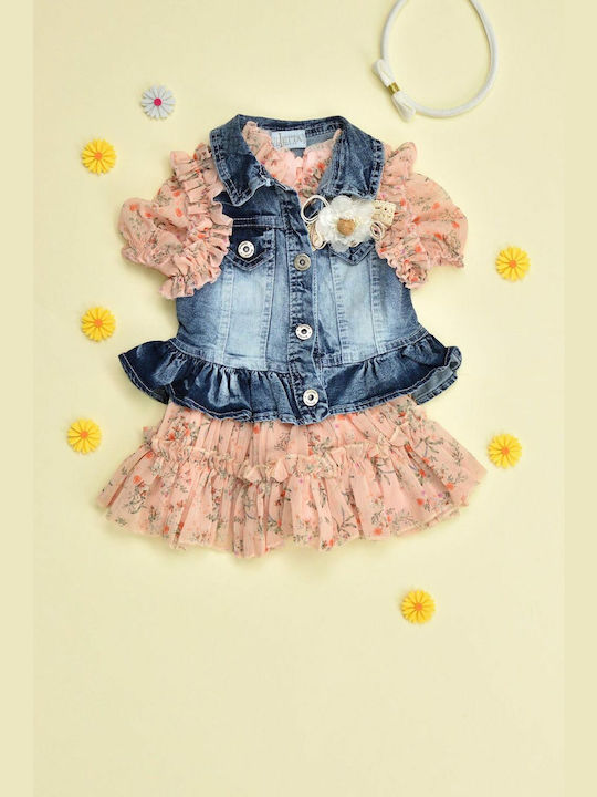 Potre Kids Dress Floral Sleeveless Orange