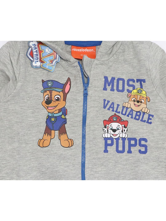 Kids Cardigan Cotton with Hood Gray Paw Patrol
