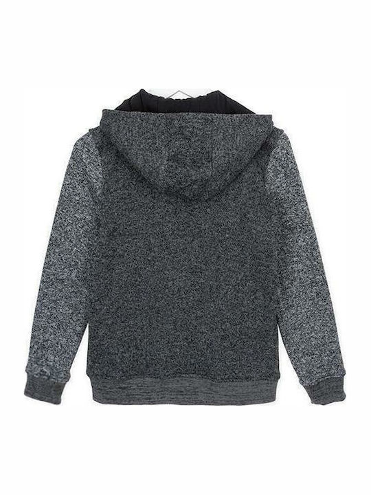 Παιδική Ζακέτα Fleece με Κουκούλα Γκρι
