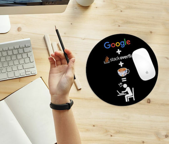 Koupakoupa Google + Stack Overflow + Coffee Mouse Pad (200mm) KP_8993_MOUSEPAD-ROUND