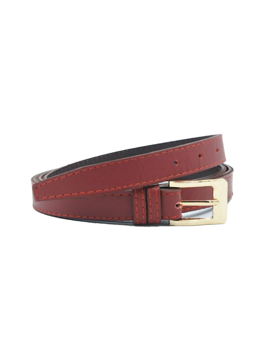 Leather Lab Leather Women's Belt Burgundy