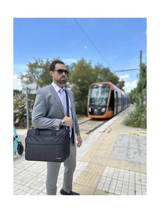 Matein Ytonet Messenger Τσάντα Laptop Αδιάβροχη 18" σε Μαύρο χρώμα