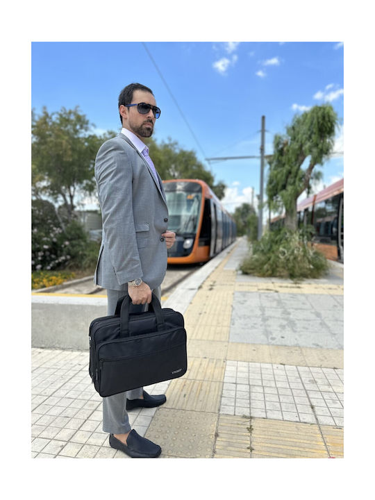 Matein Ytonet Messenger Τσάντα Laptop Αδιάβροχη 18" σε Μαύρο χρώμα