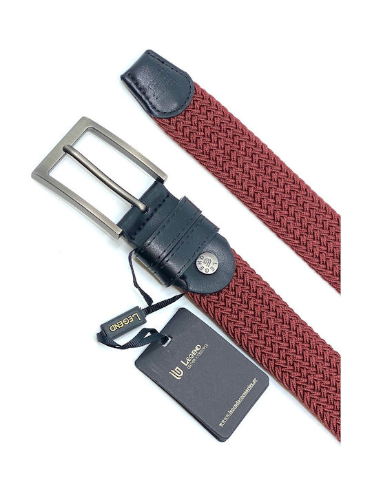 Elastic Men's Fabric Knitted Belt Wine
