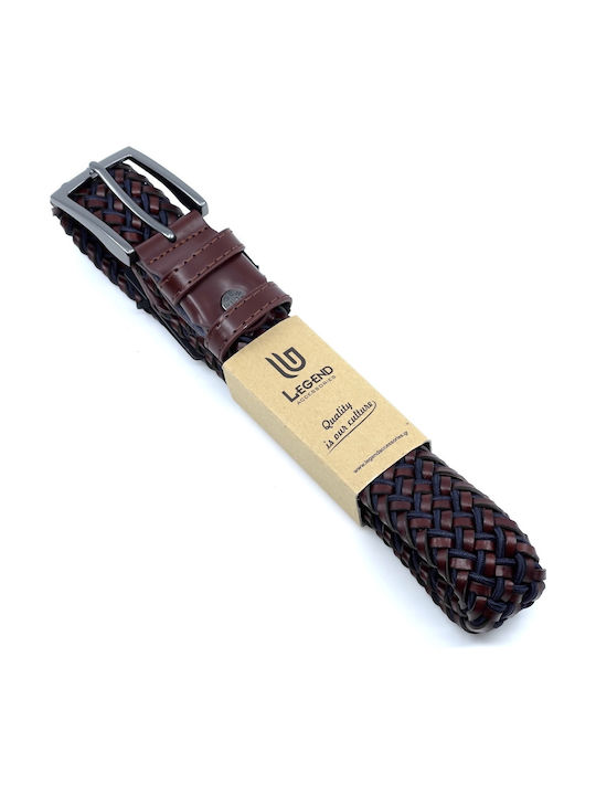 Men's Belt Leather Knitted Blue -21